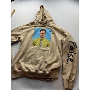 Men's The‎ Office Dwight Schrute False Hoodie Sweatshirt Large Beige Long Sleeve